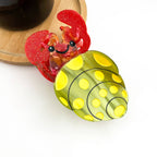 Hermit Crab Claw Clip, Acetate Hair Clip: C-White