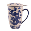 Oriental Ryu Dragon Design 15oz Tea Mugs with Lid and Infuser