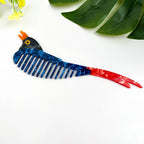 Acetate Swallow Hair Comb, Bird-Shaped Comb: Blue