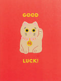GOOD LUCK CAT GREETING CARD