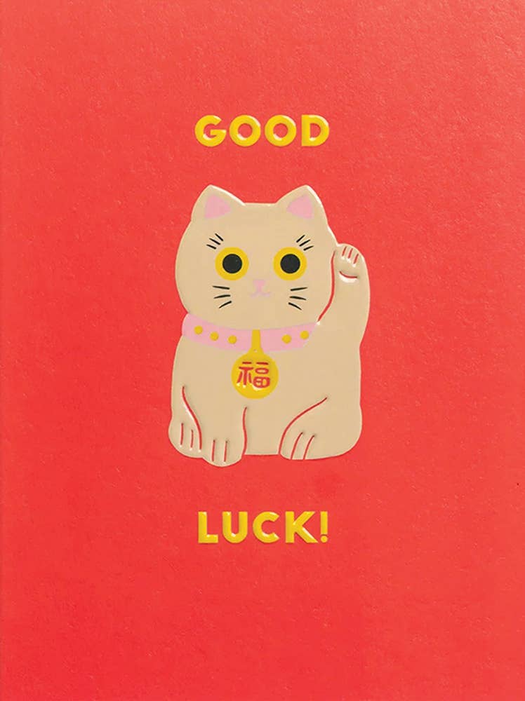 GOOD LUCK CAT GREETING CARD
