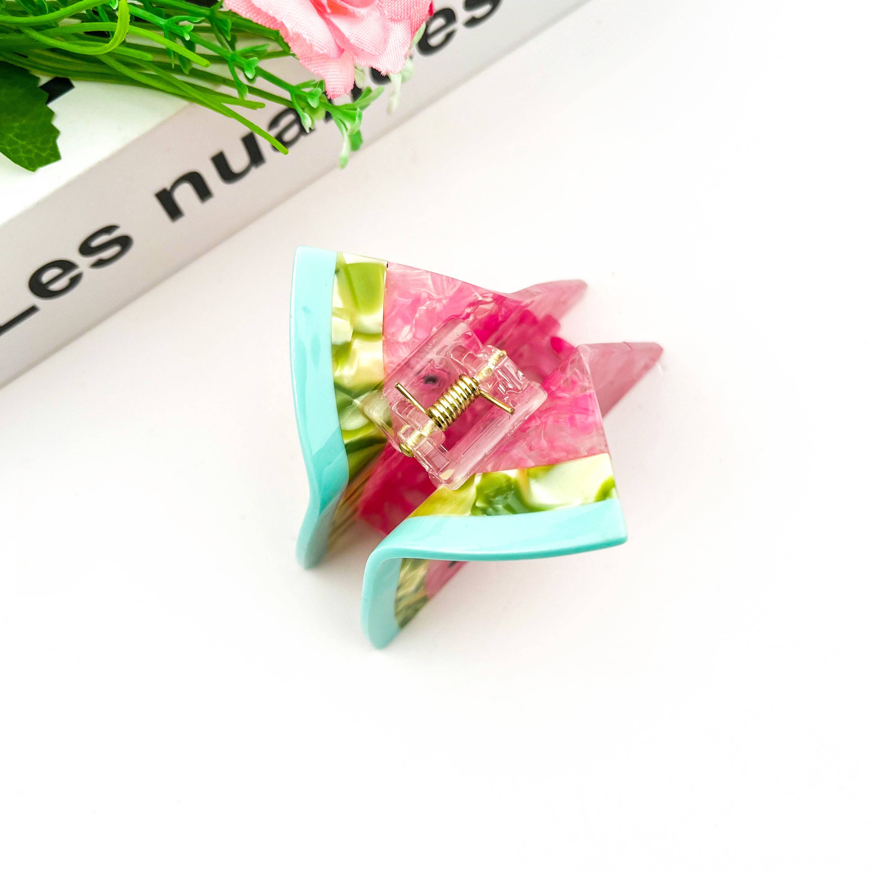 Triangular Watermelon Claw Clip, Acetate Fruit Hair Clip
