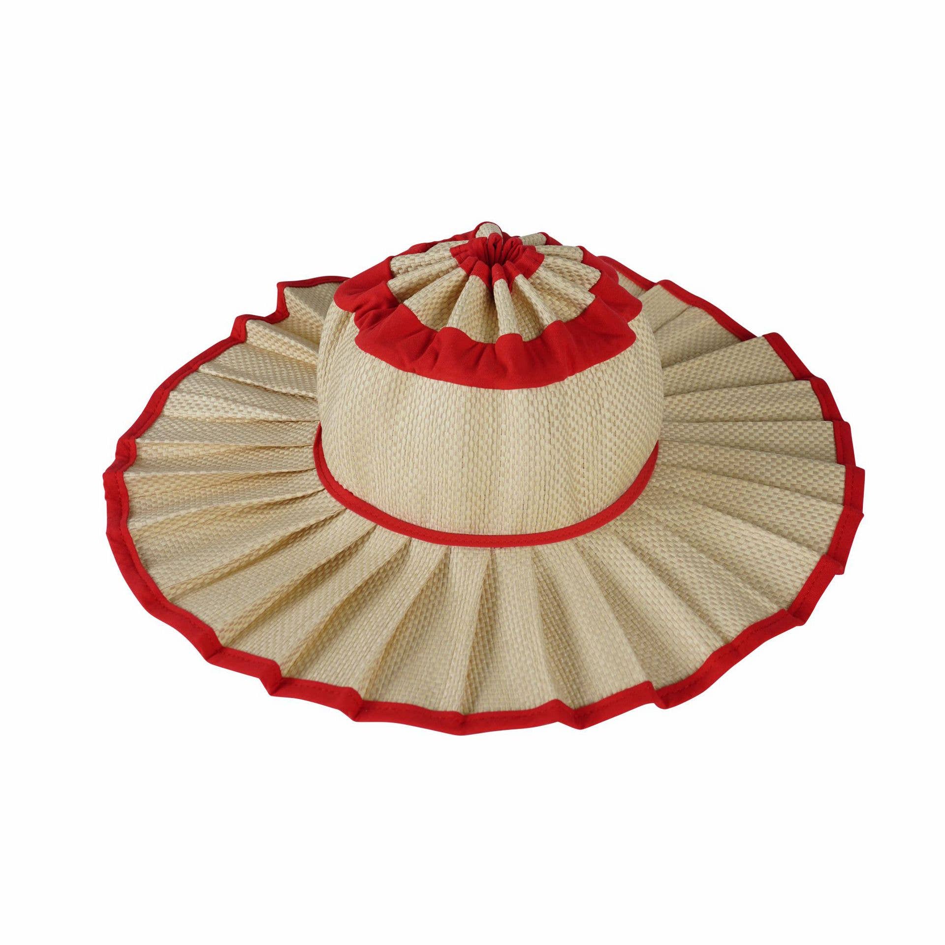 Boho Checkered Straw Hat Roll Up Ruffled Beach Hat: VBlack / M