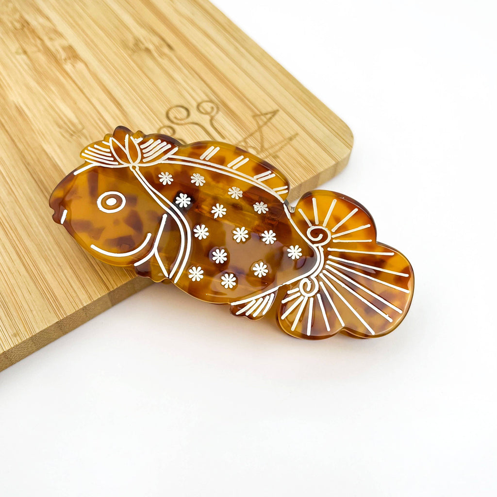 Tortoiseshell Goldfish Hair Clip, Acetate Hair Accessory
