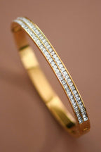 18K Gold Plated Waterproof Stainless Steel Channel Bangle